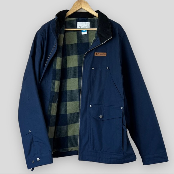 Columbia Other - Columbia Men's Loma Vista Insulated Jacket Size L Navy Stone Green Plaid Lined